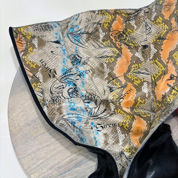 Mark Nason Siren Women's Tall Black Leather Embossed Riding‎ Boots US Size 5 - Picture 11 of 13